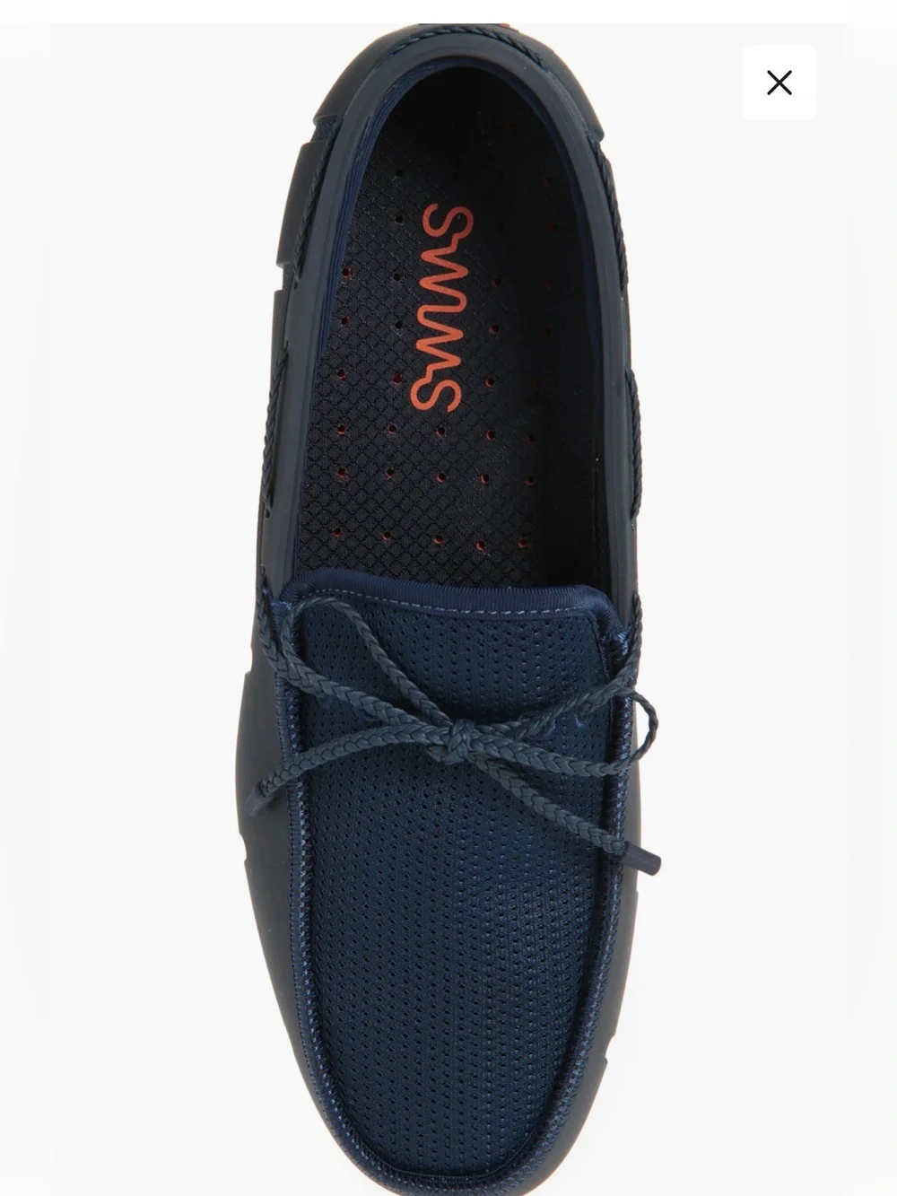 SWIMS Braided Lace Loafers Men's Navy blue Driving Moccasins Rubber NEW 8.5
